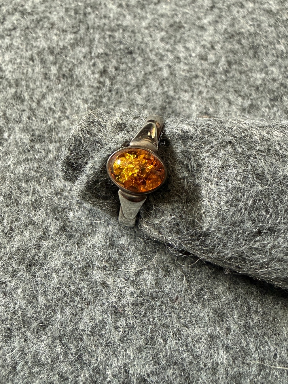 Sterling Silver Amber Ring